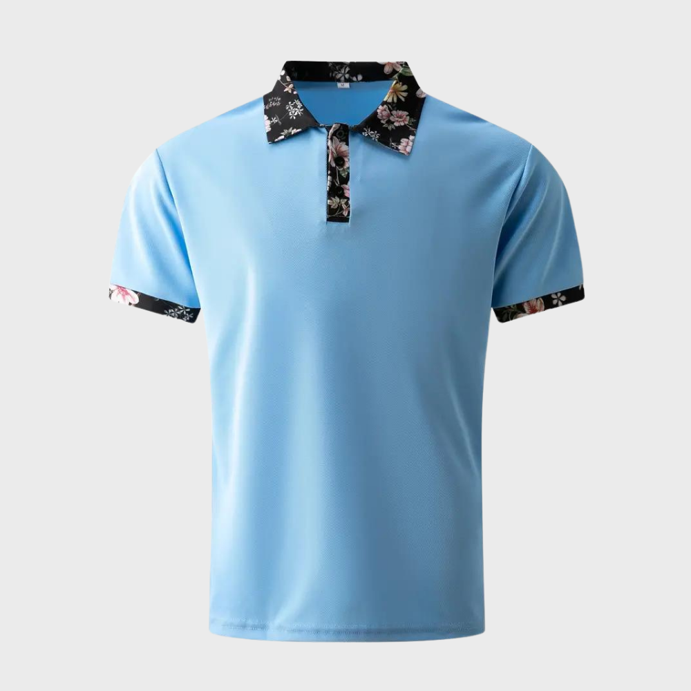 Stef - Herenpoloshirt met bloemenprint