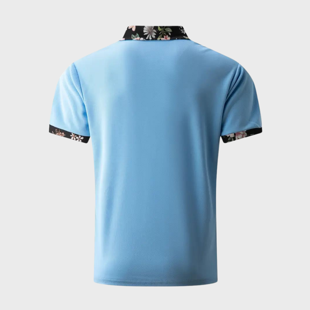 Stef - Herenpoloshirt met bloemenprint