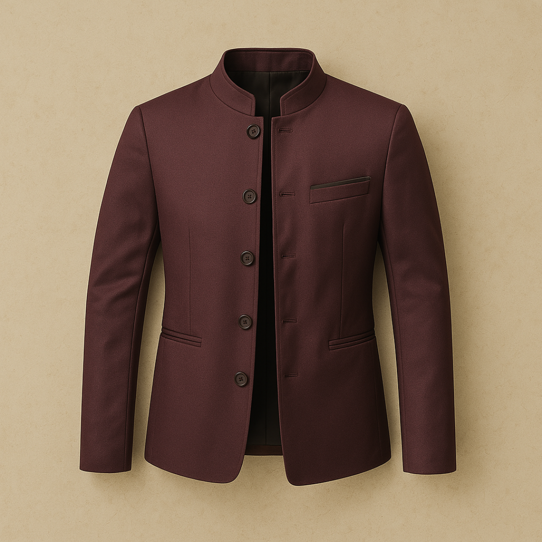 Stijlvolle Elegante Blazer Heren | Luxe Tailoring met Opstaande Kraag