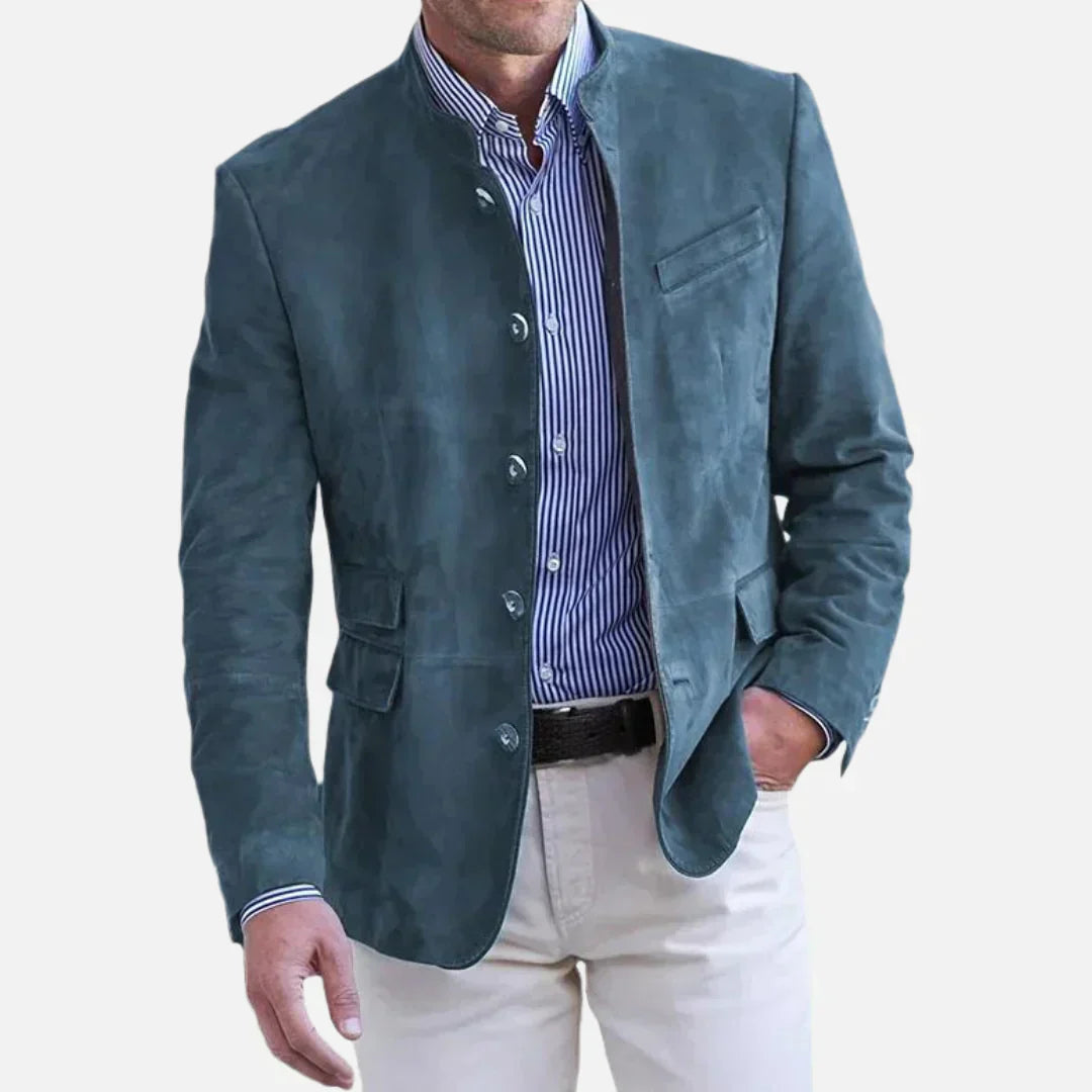 Stijlvolle heren tussenjas met opstaande kraag – casual slim fit jas voor lente en herfst
