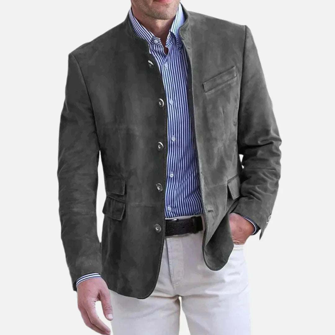 Stijlvolle heren tussenjas met opstaande kraag – casual slim fit jas voor lente en herfst