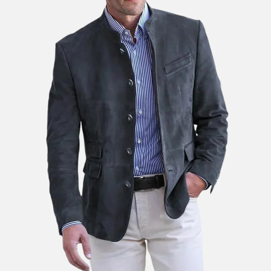 Stijlvolle heren tussenjas met opstaande kraag – casual slim fit jas voor lente en herfst