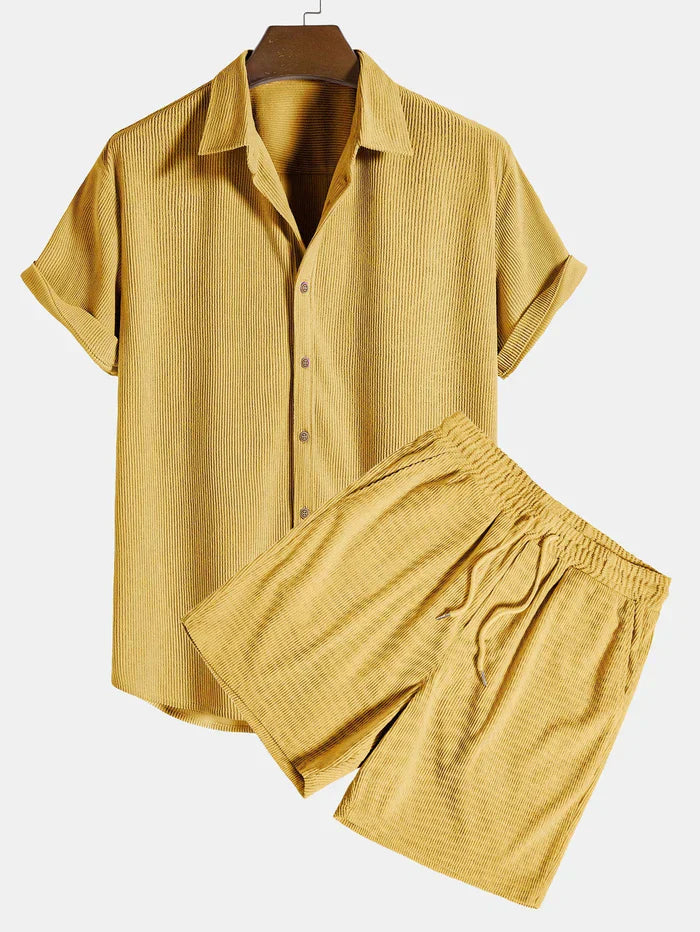 Luchtige zomer set met overhemd en korte broek