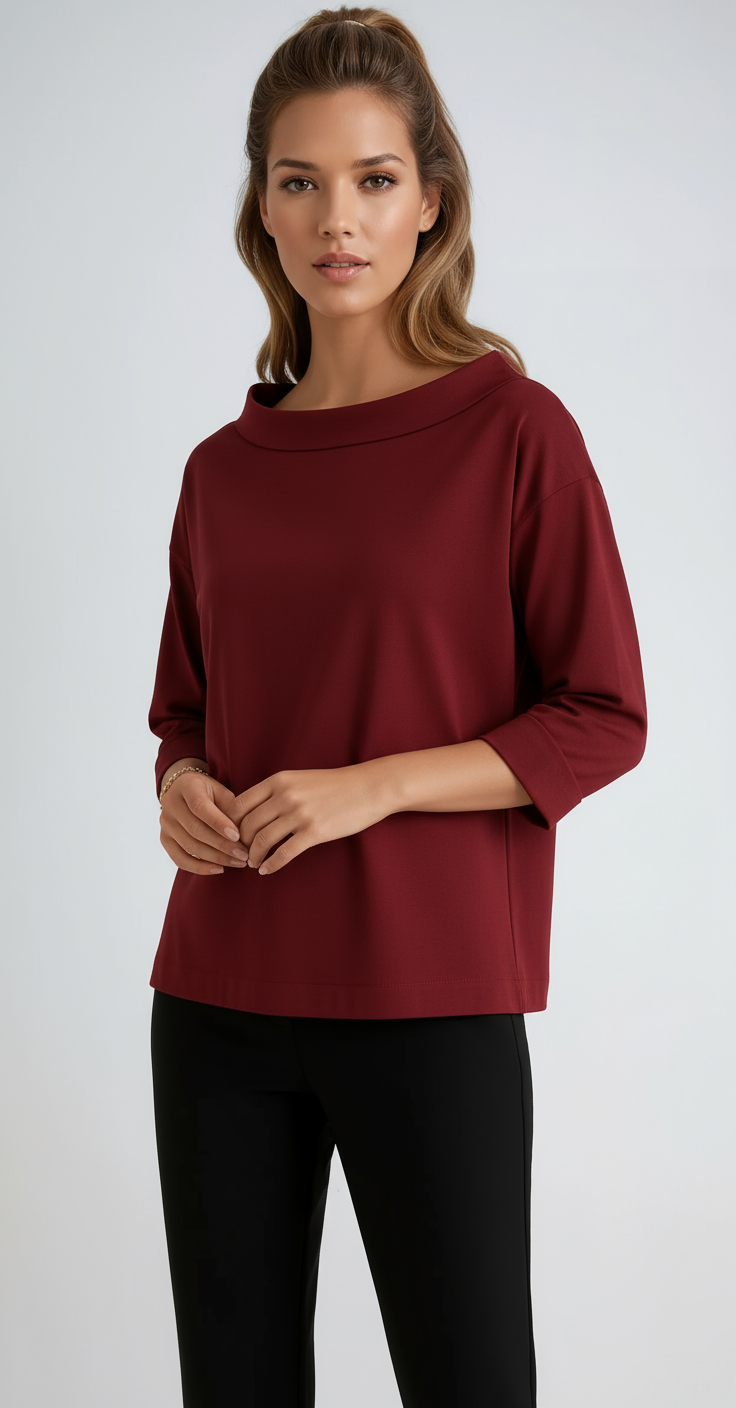 Shirt dames | Ronde Hals & Cropped Mouw