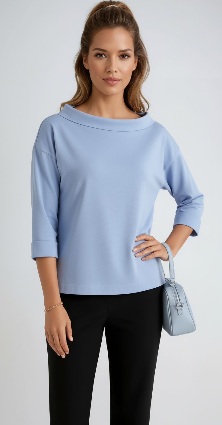 Shirt dames | Ronde Hals & Cropped Mouw