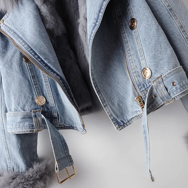 Winterjas Dames | Spijkerjas met Bontkraag