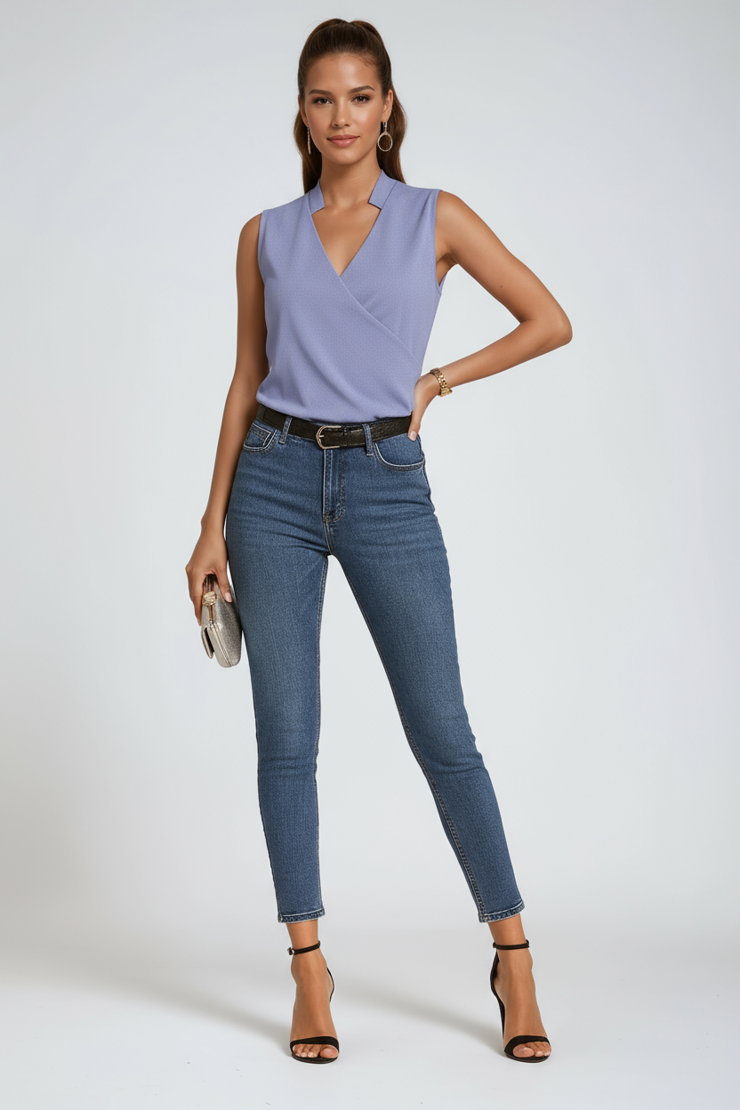 Lies Blouse Dames | Mouwloze Top & V-Hals