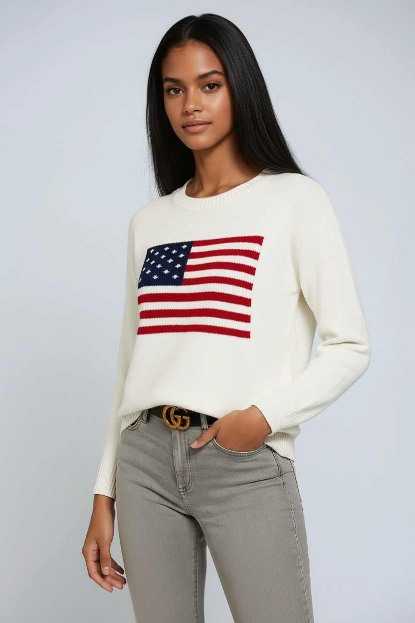 Ellis Trui Dames | Gebreid & Amerikaanse Vlag