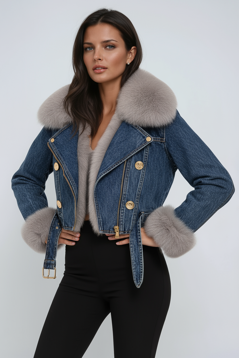 Winterjas Dames | Spijkerjas met Bontkraag
