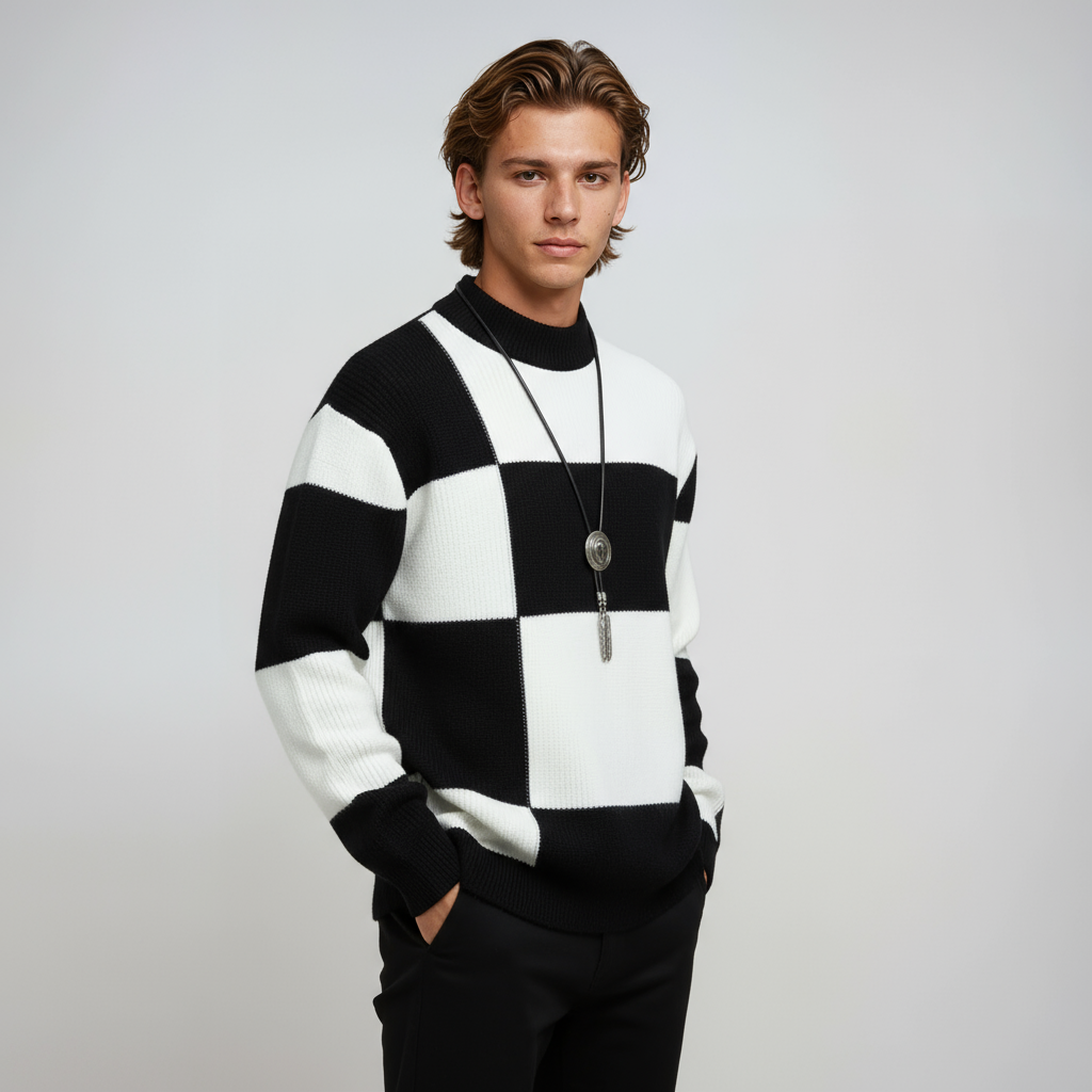 Milan Heren Trui | Blokpatroon