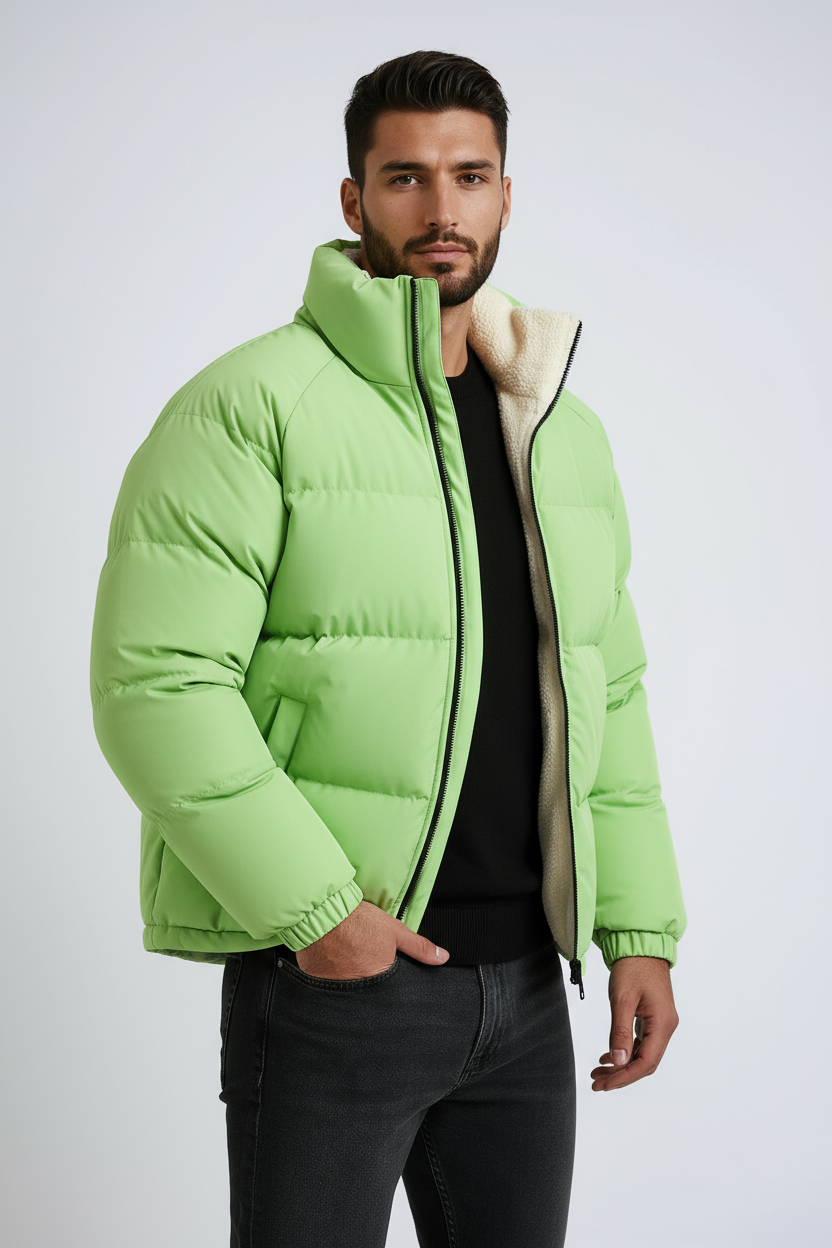 Winterjas Heren | Gewatteerd met Fleecevoering