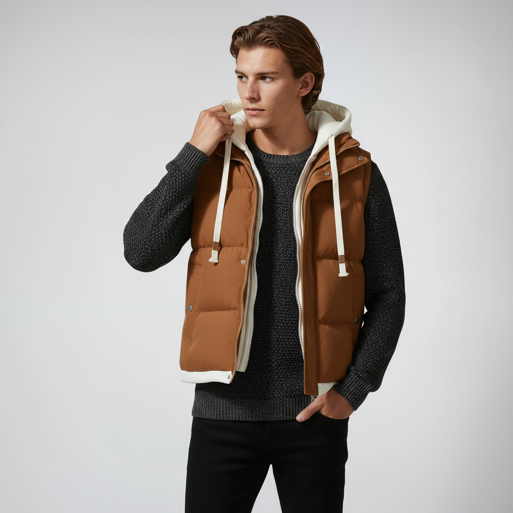Liam | Heren Puffer Bodywarmer & Capuchon