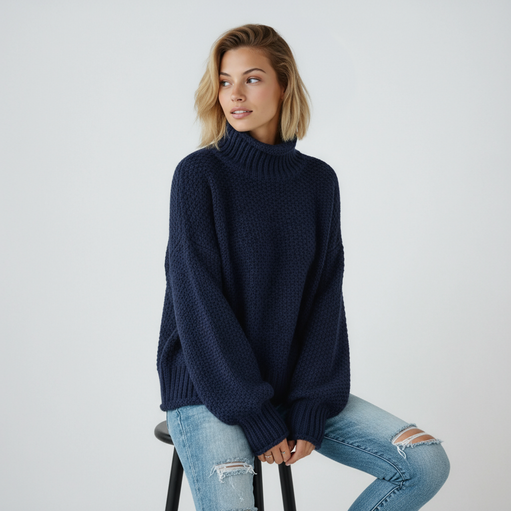 Evy Dames Trui Lange Mouw | Gebreid Met Col