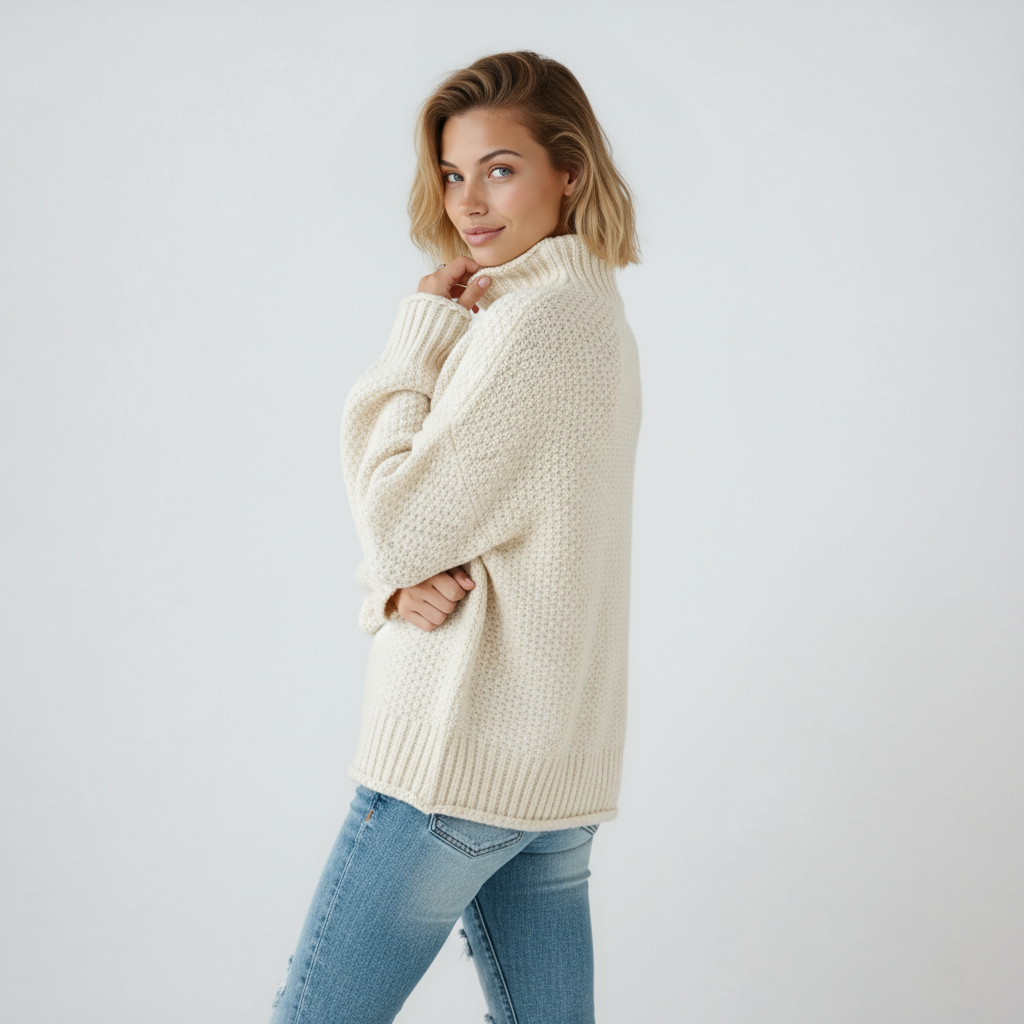Evy Dames Trui Lange Mouw | Gebreid Met Col