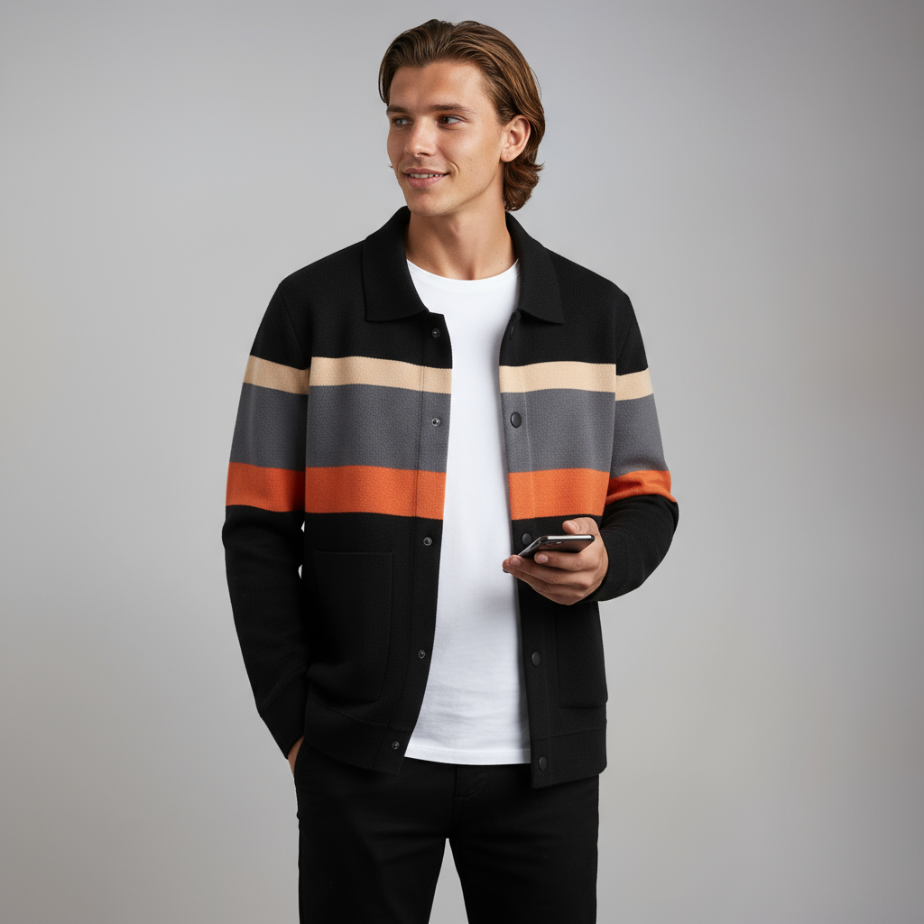 Heren Vest | Gekleurde Strepen & Knoopsluiting