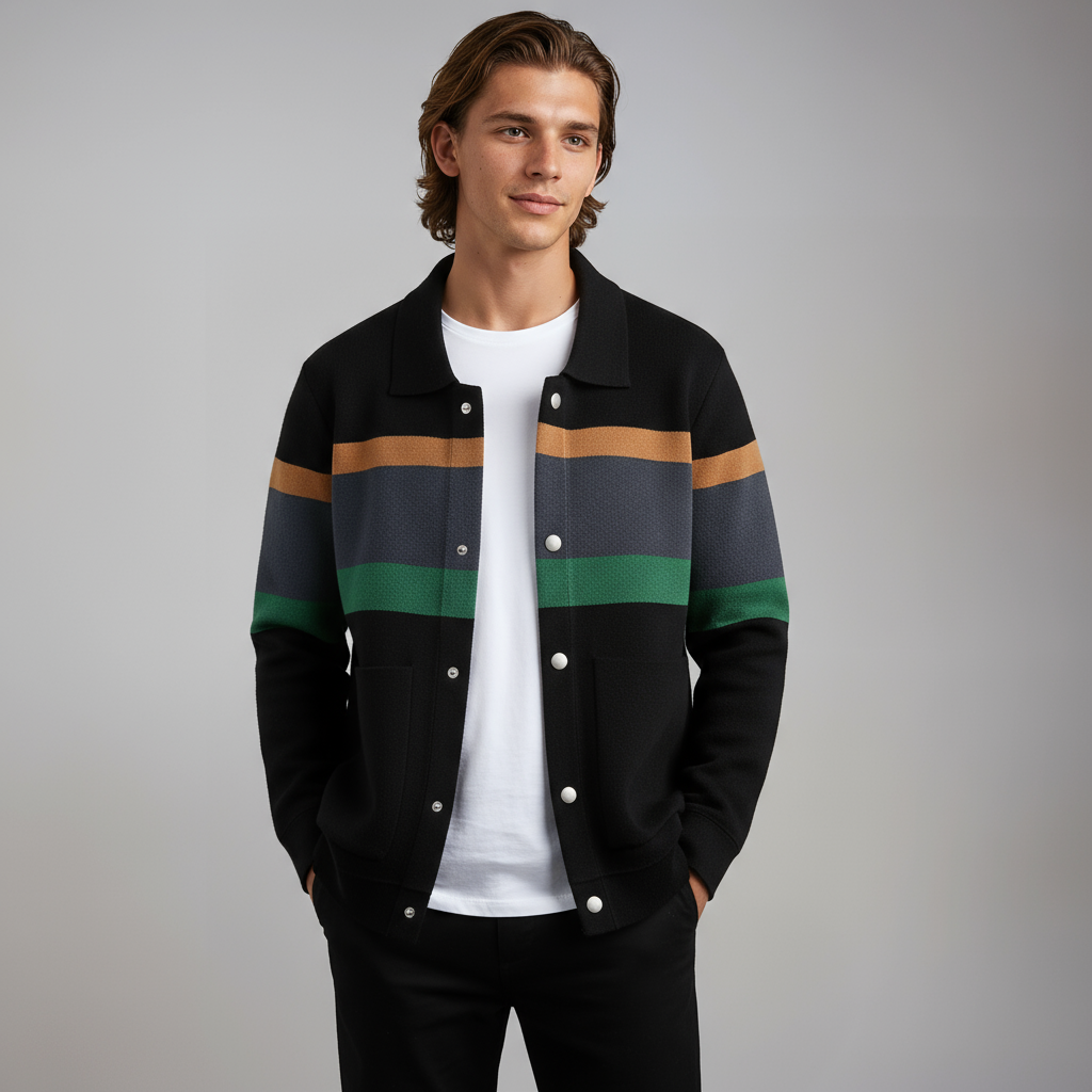 Heren Vest | Gekleurde Strepen & Knoopsluiting