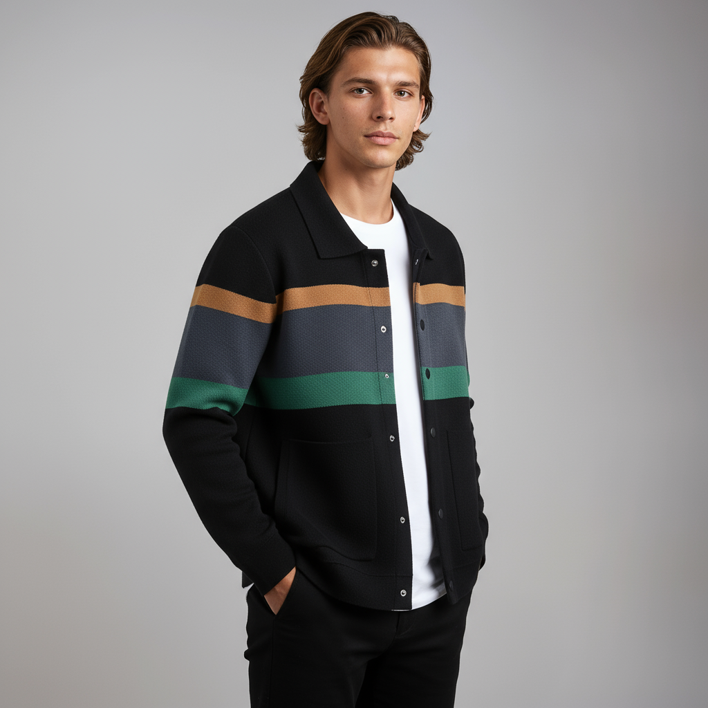 Heren Vest | Gekleurde Strepen & Knoopsluiting