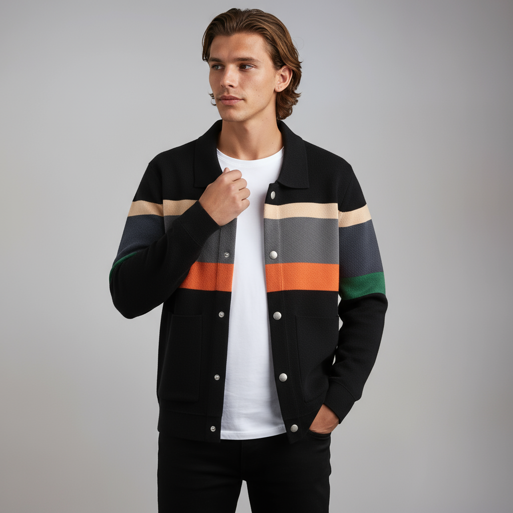 Heren Vest | Gekleurde Strepen & Knoopsluiting