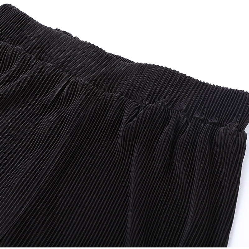 Dames Plissé Tweedelige Set – Modieuze Blouse en Broek