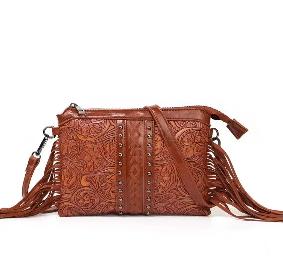Indira - Bohemian Schoudertas met Reliëf