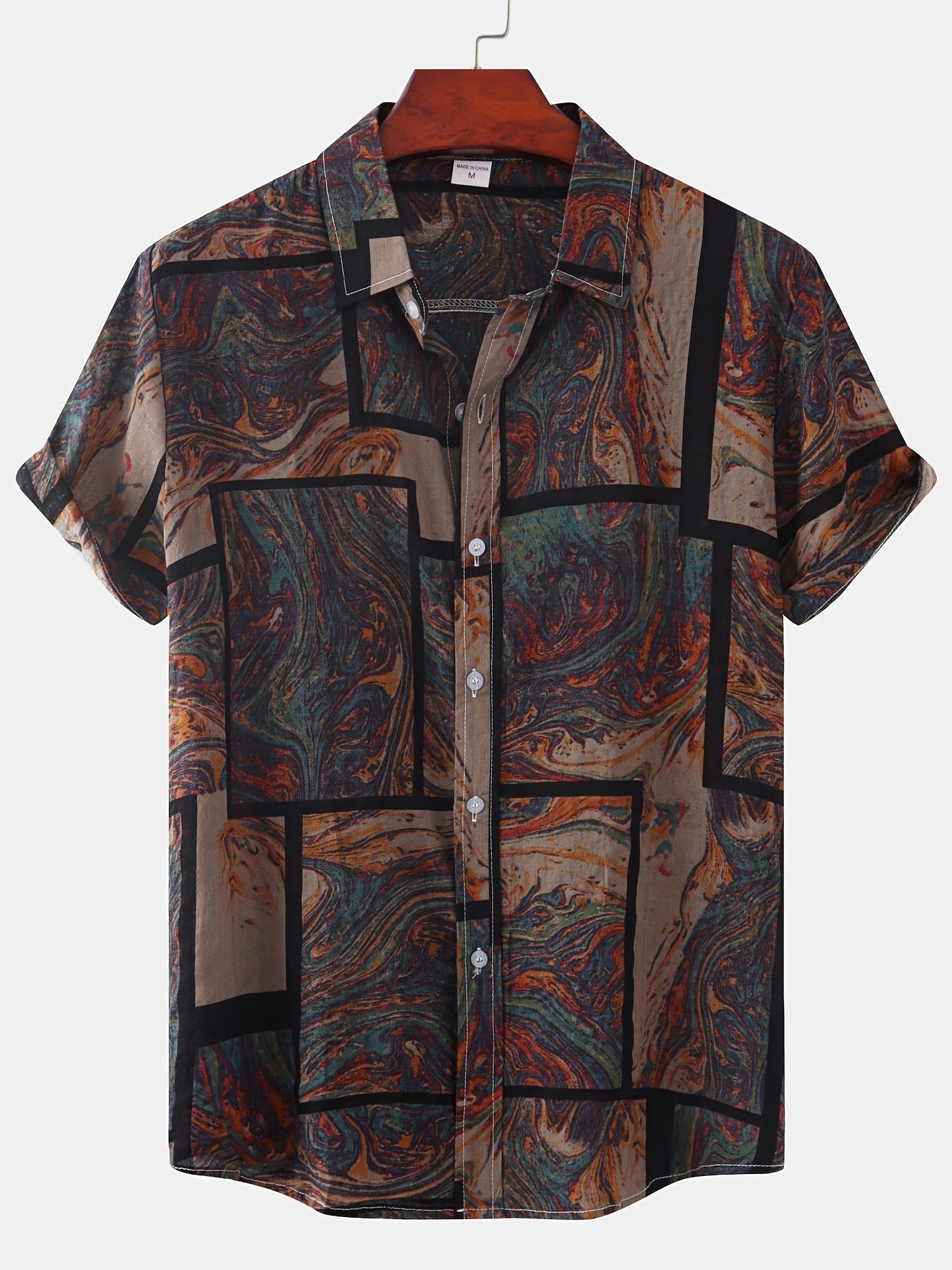 Zomers katoenen overhemd met abstract patroon