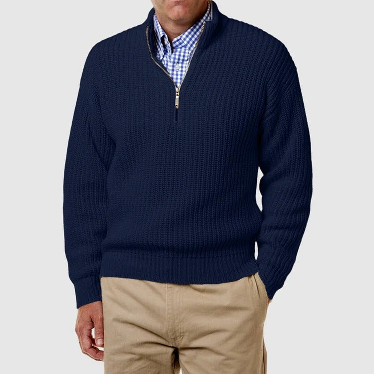 Victor - Stijlvolle Gebreide Half-Zip Trui voor Heren