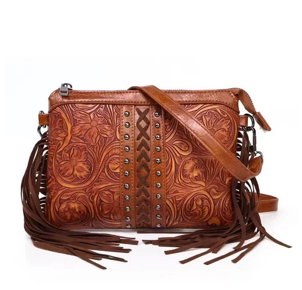 Indira - Bohemian Schoudertas met Reliëf