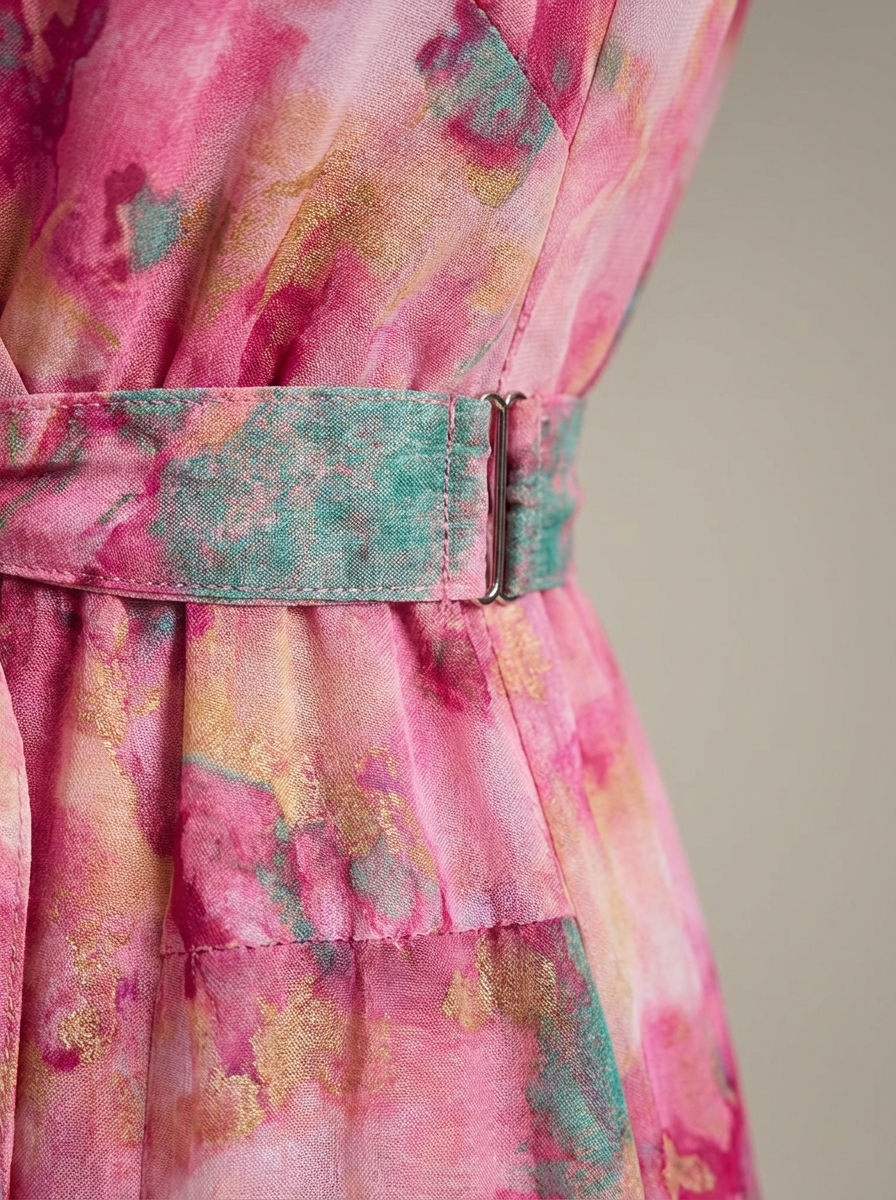 Bruiloftsgast Jurk Dames | Maxi met Bloemenprint en Strikceintuur