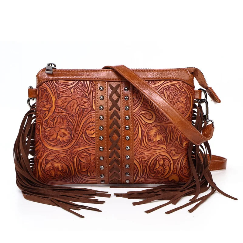 Indira - Bohemian Schoudertas met Reliëf