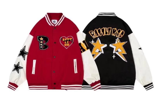 Rood Heren Varsity Jack – Sportieve Bomberjas met College Look
