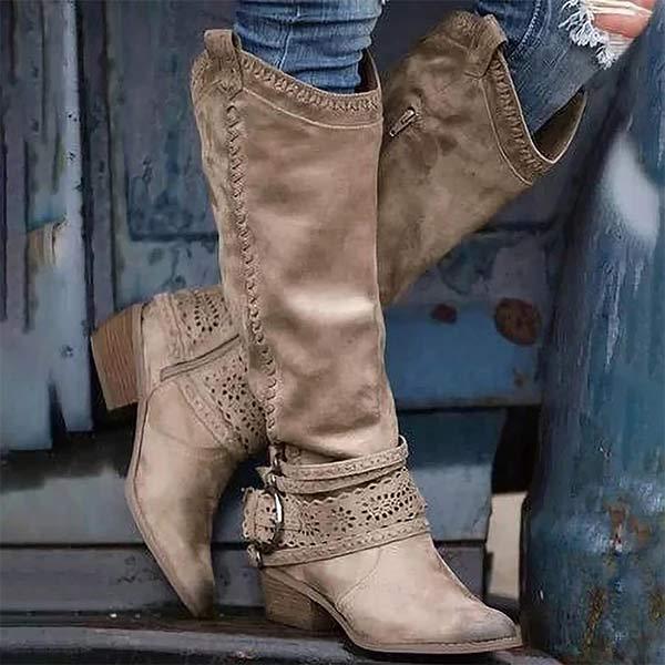 Liora - Lange Boho Laarzen met Gespdetails