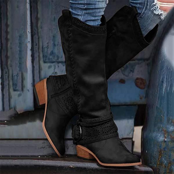 Liora - Lange Boho Laarzen met Gespdetails