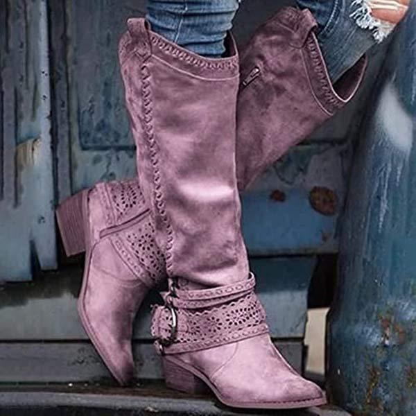 Liora - Lange Boho Laarzen met Gespdetails