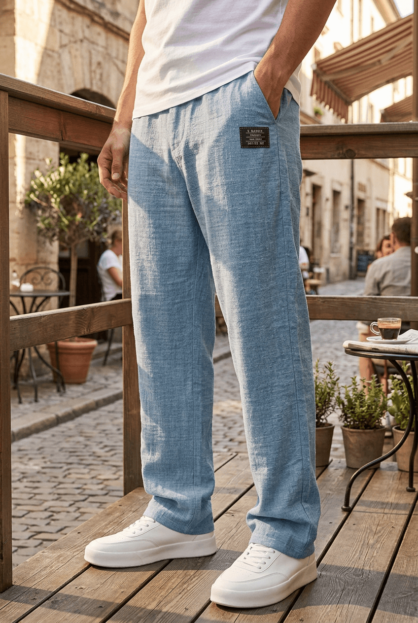 Heren Zomerbroek | Wijde Pijpen & Elastische Tailleband