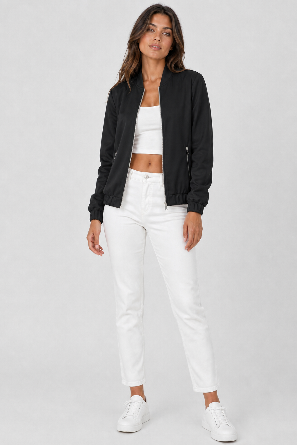 Stylish Women's Bomber Jacket | Stand-Up Collar
