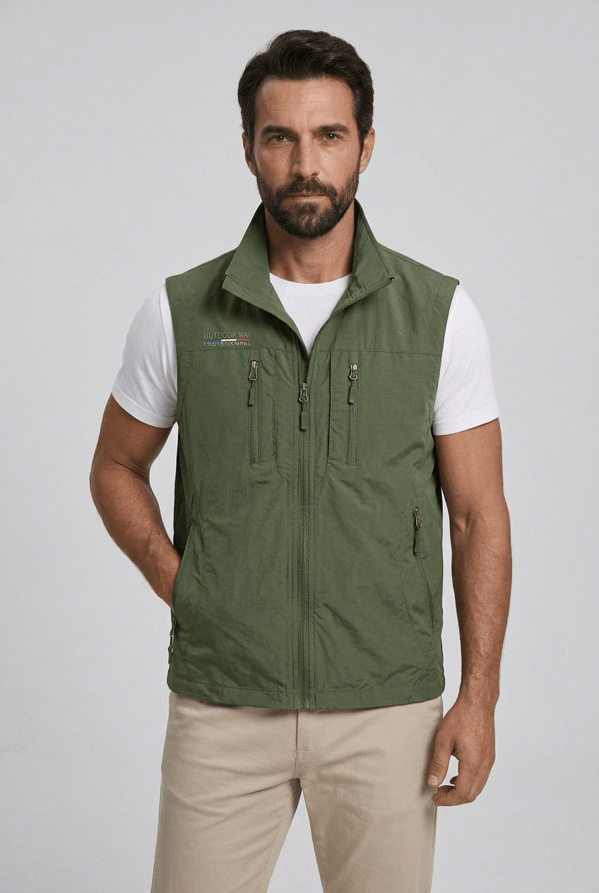 Heren Bodywarmer met Staande Kraag | Meerdere Ritszakken