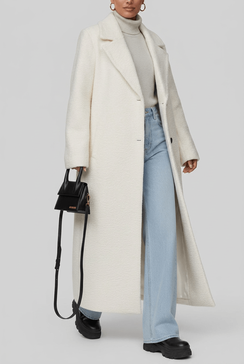Dames Oversized Jas | Lang Model & Knoopsluiting