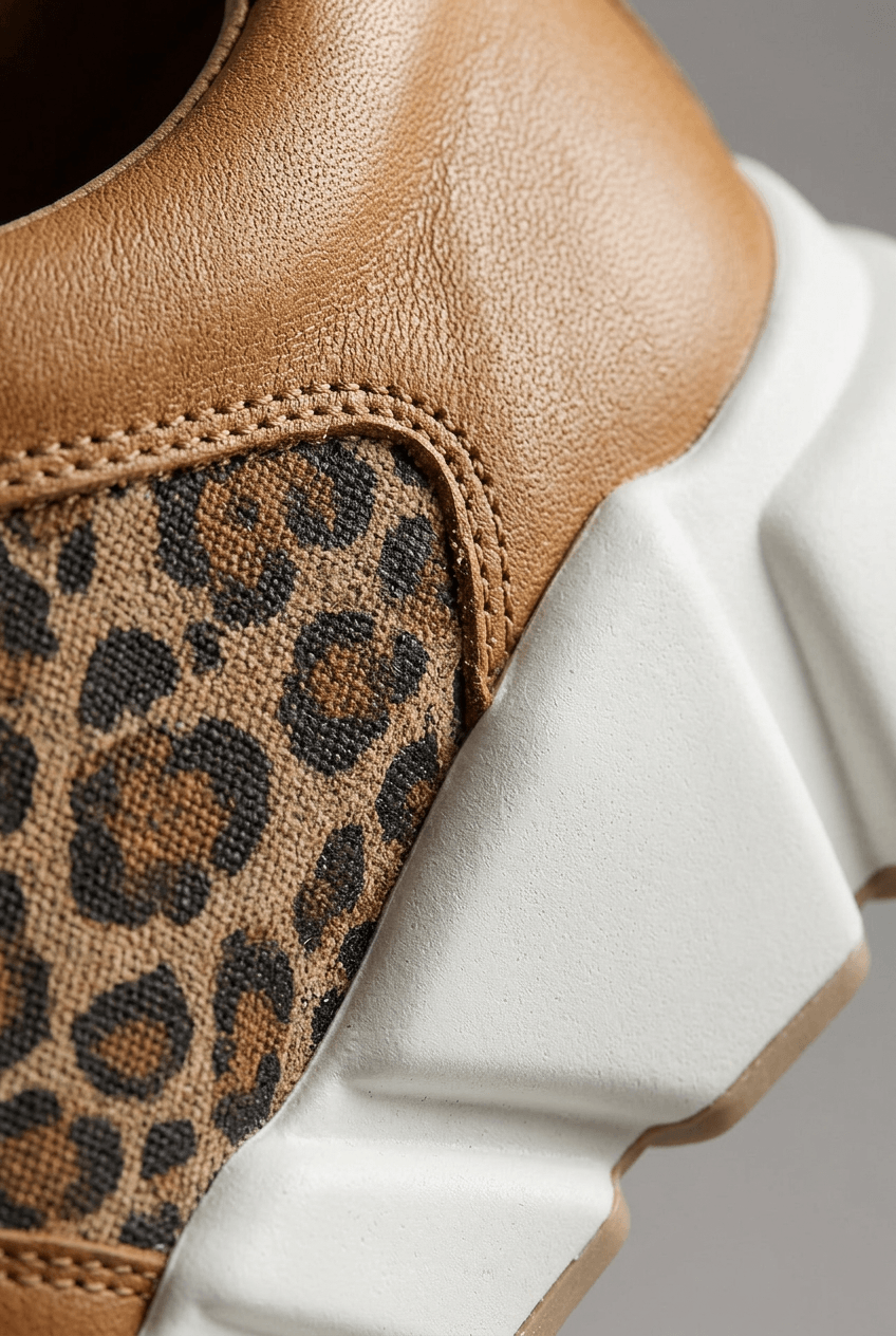 Women’s Chunky Platform Sneakers With Leopard Print | Casual