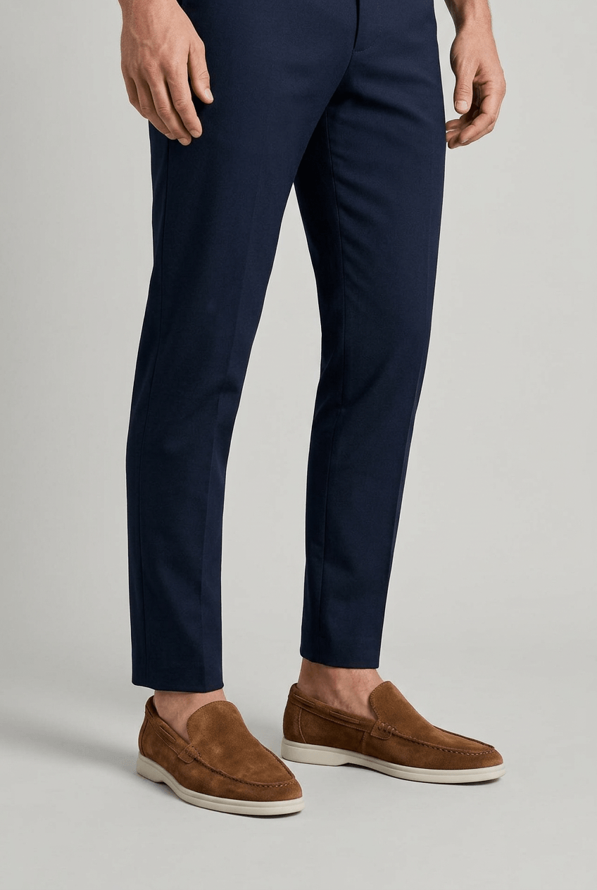 Heren Loafers met Mocassin Stiksel | Witte Zool