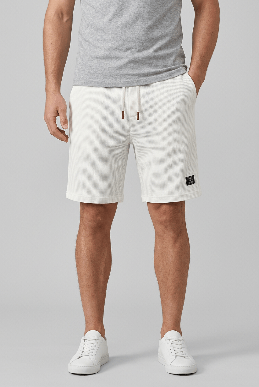 Heren Korte Broek | Wafelstructuur & Elastische Taille