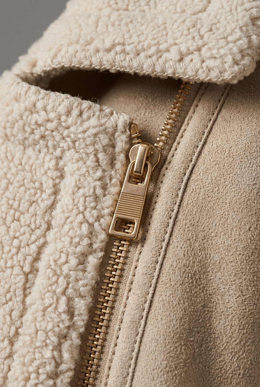 Dames Oversized Teddy Jas | Puntkraag & Rits