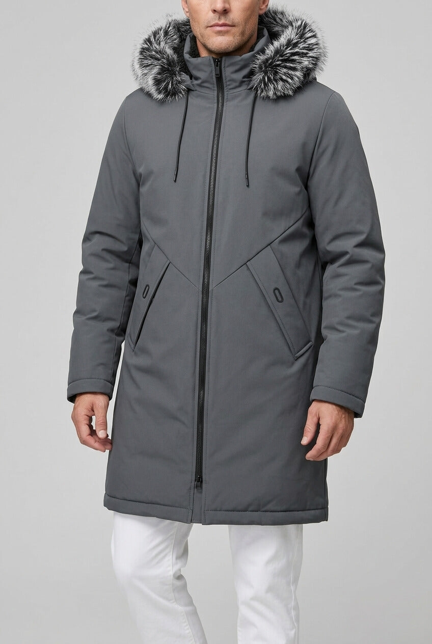 Heren Parka Winterjas met Capuchon | Ritssluiting & Zakken
