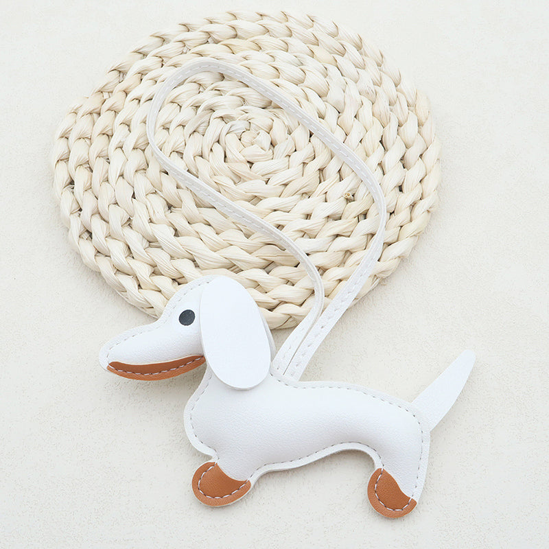 Leren sleutelhanger teckel – schattige honden sleutelhanger dames en heren