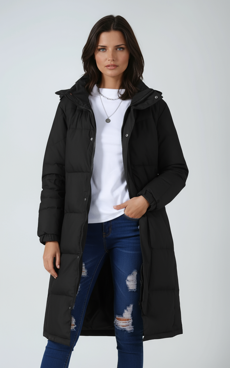 Lange Winterjas Dames | Capuchon & Gewatteerd