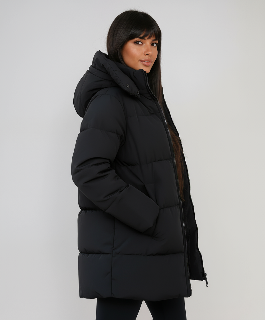 Jacky Zwarte Winterjas Dames | Gewatteerd & Capuchon