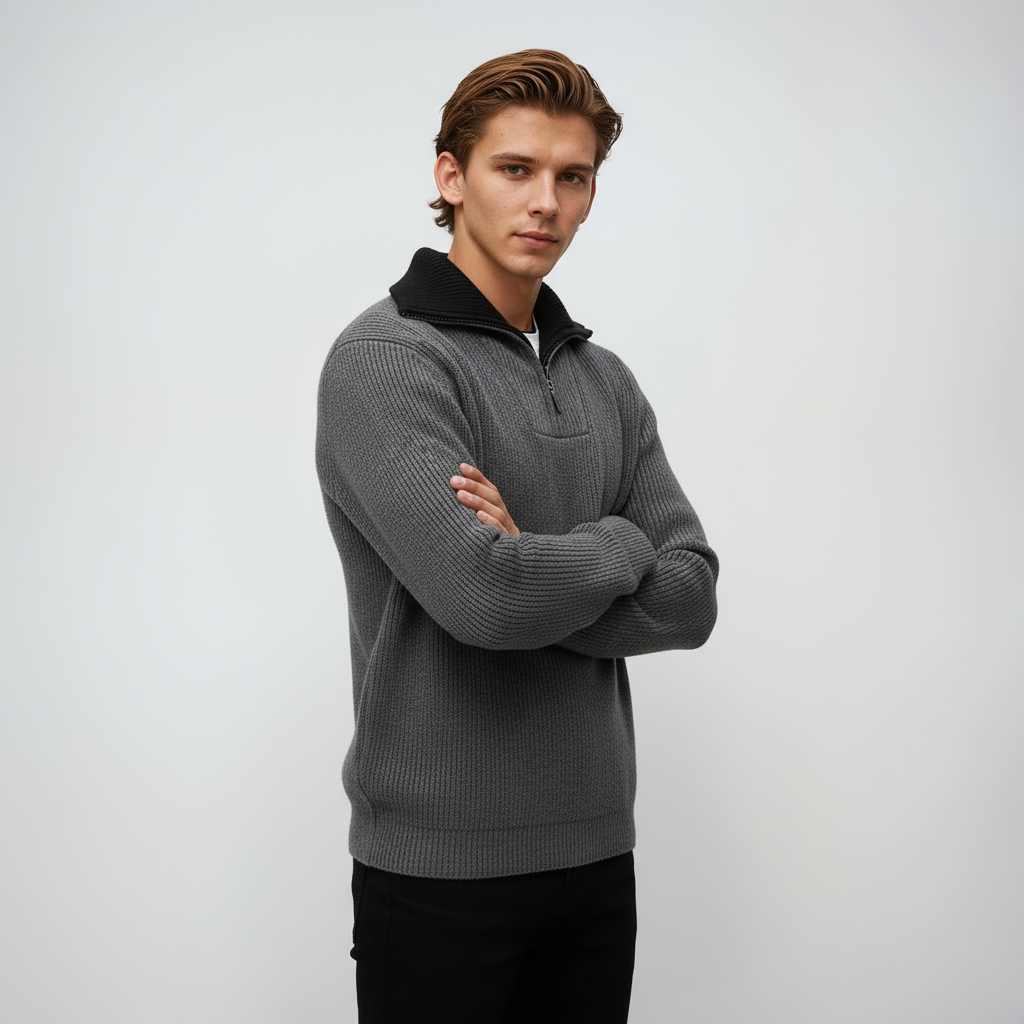 Heren Trui | Half-Zip & Kraag
