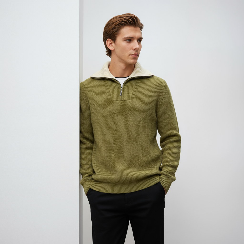 Heren Trui | Half-Zip & Kraag