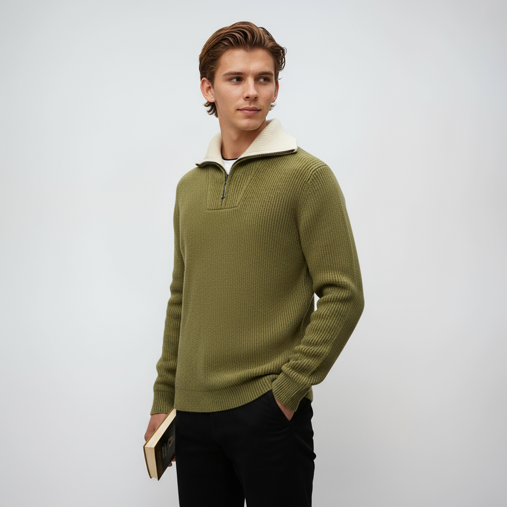 Heren Trui | Half-Zip & Kraag