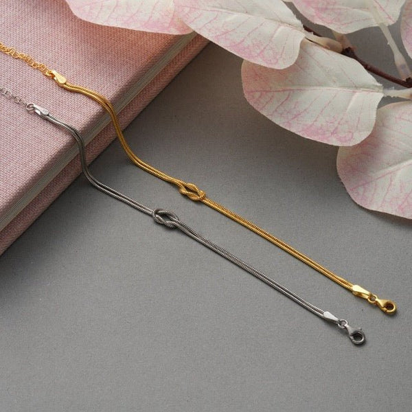 Minimalistische dames armband met knoop – elegant goudkleurig sieraad voor elke gelegenheid