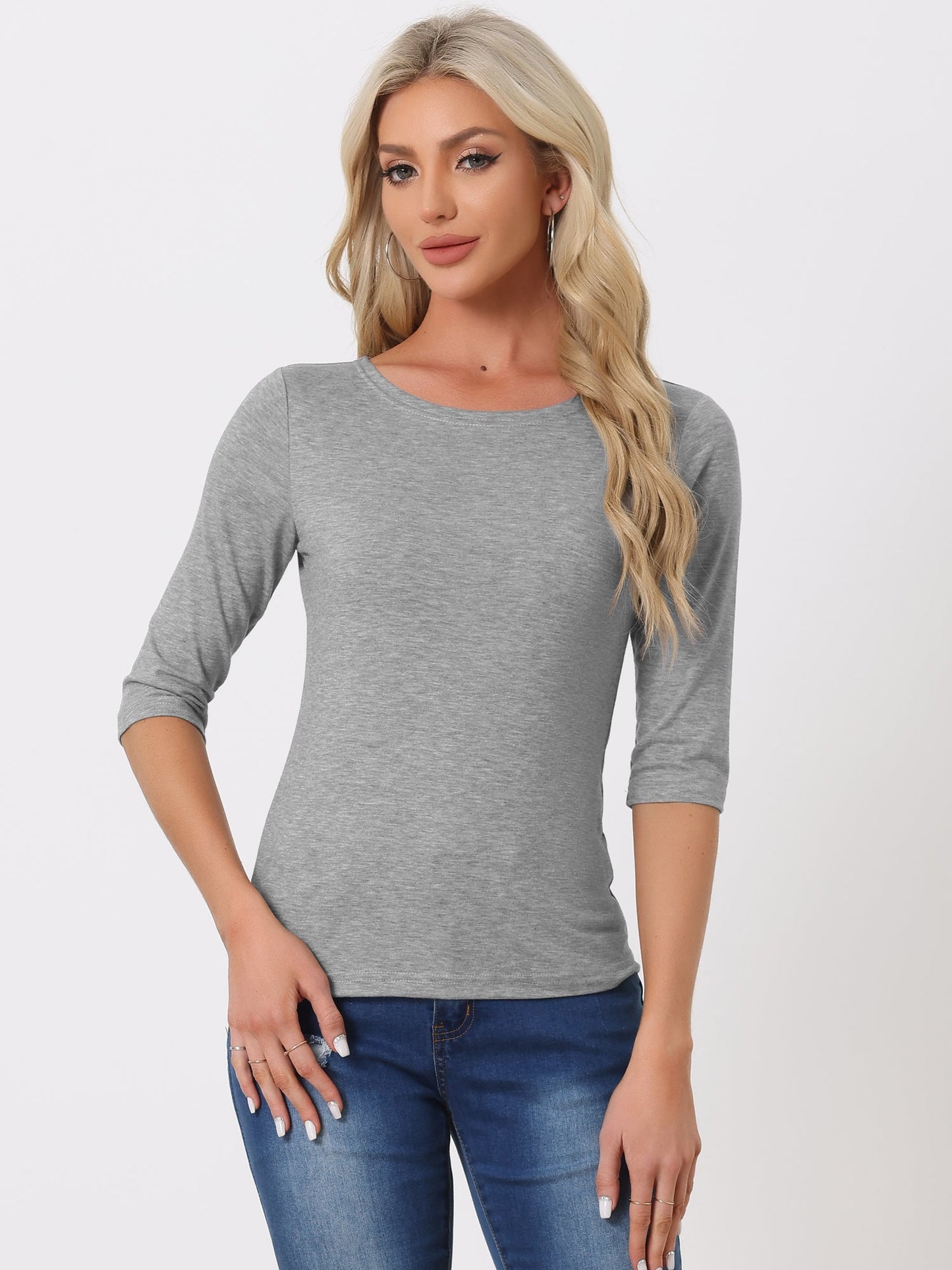 Lina Shirt Dames | Ronde Hals & 3/4 Mouwen